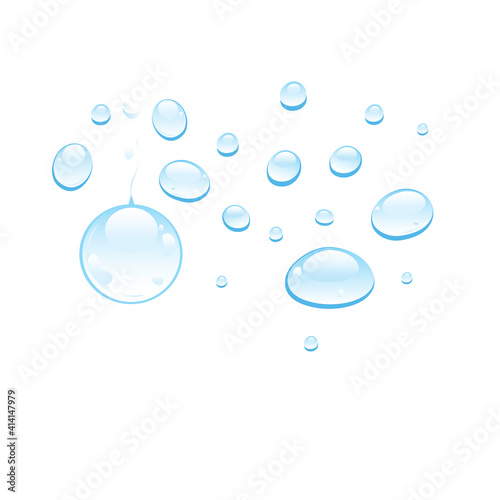Blue water drops vector isolated on white background
