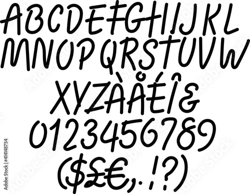 Retro style  typewriting font . minimal classic modern typeface letter and number design, graphic text alphabet vector