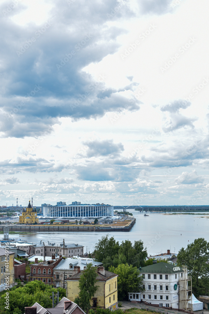 Panorama of the Oka and Volga rivers. Nizhny Novgorod