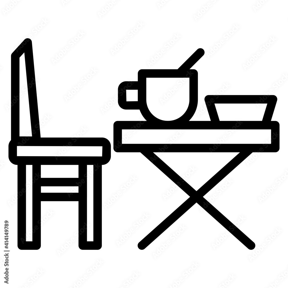 Outline design, icon of breakfast dining table
Outline design, icon of breakfast dining table