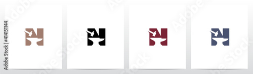 Anvil And Hammer On Letter Logo Design N