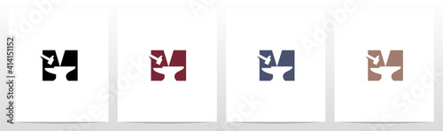 Anvil And Hammer On Letter Logo Design M