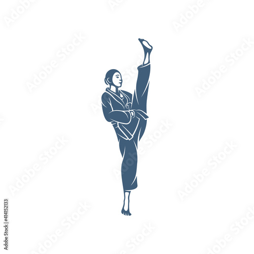 Taekwondo design vector illustration, Creative Taekwondo logo design concepts template, icon symbol