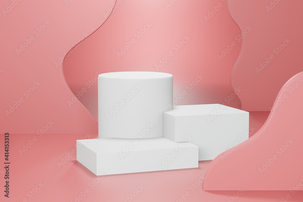 3d rendering empty template podium display mockup for product placement in minimal design. Online background advertising 3d rendering empty template podium display mockup for product placement in minimal design. Online background advertising