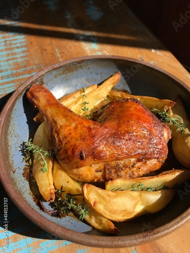 roasted chicken on a plate