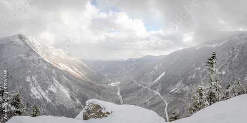 Photography A cold Mount Willard, looking down on Crawford Notch NH