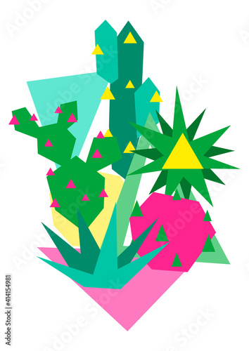 Print with cacti and succulents.