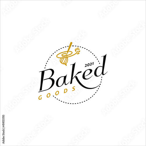 bakery badge logo baked goods emblem stamp for food industry graphic design template