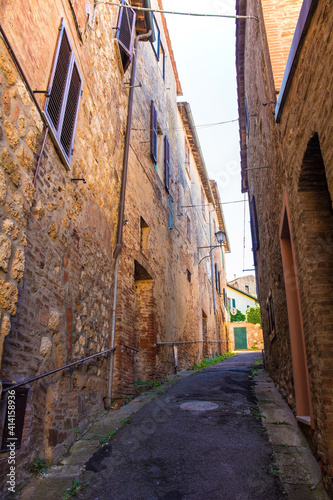 An alley in the historic medieval town of Montepulciano in Siena Province, Tuscany, Italy 