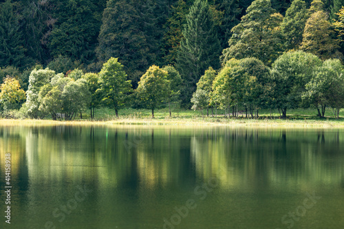 The Feldsee in autumn. The Feldsee is a small lake at the Bottom of Feldberg the highest mountain in the black forest