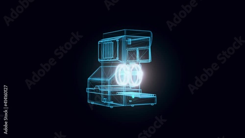 Wallpaper Mural frozen carbonated drink Machine hologram 4k. High quality 4k footage Torontodigital.ca