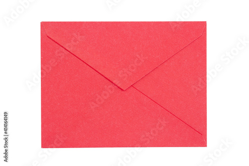 Red back of an envelope isolated on white