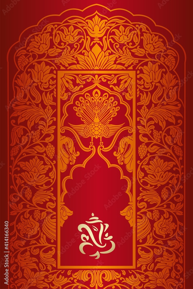 Ganesha, wedding card, royal Rajasthan, India Ganesha, wedding card, royal Rajasthan, India