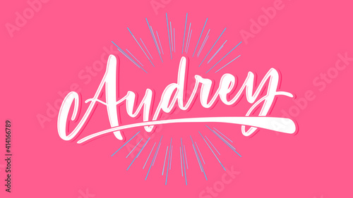 Audrey Name Vector Typography with Burst