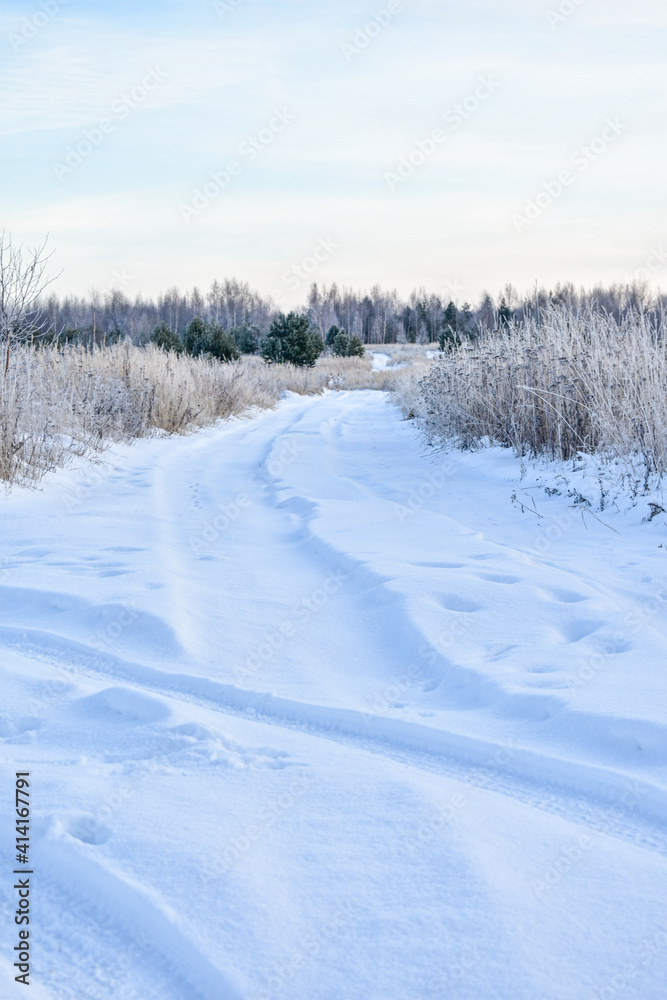 Nature of Russia in a frosty winter Nature of Russia in a frosty winter