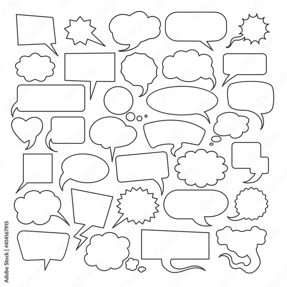Obraz premium Hand drawn speech bubbles