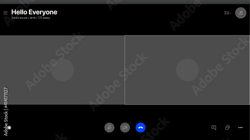 Skype Interface. Skype Video Call Interface Template. Meeting App Flat Vector UI Interface. Vector Illustration. Vector illustration