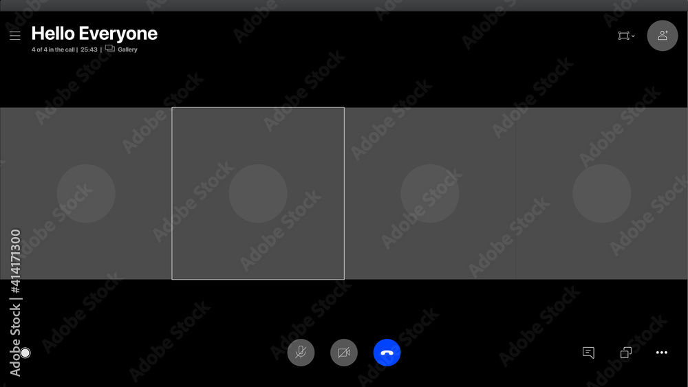 Skype Interface. Video Call Template for 4 persons. Video Call Template. Meeting App Flat Vector UI Interface. Vector Illustration. Vector illustration Skype Interface. Video Call Template for 4 persons. Video Call Template. Meeting App Flat Vector UI Interface. Vector Illustration. Vector illustration
