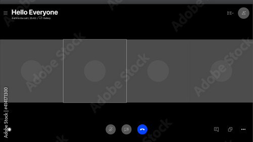 Skype Interface. Video Call Template for 4 persons. Video Call Template. Meeting App Flat Vector UI Interface. Vector Illustration. Vector illustration