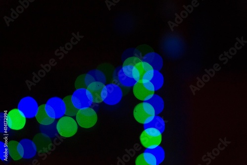 Bokeh lights of different colours and sizes