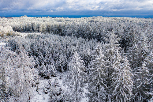 Blick über den verschneiten Odenwald