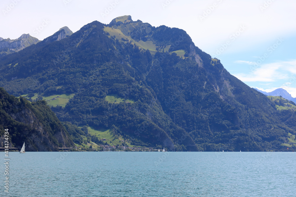 Lakeside landscape of Switzerland