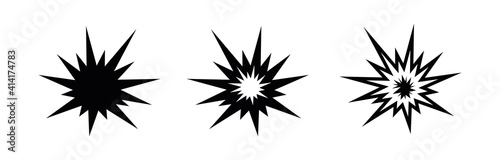 Explosion gun shot icon. Editable line vector. Zigzag element flash shock wave. Flat style trendy explosion icon. Template for application, user interface and logo, vector illustration.