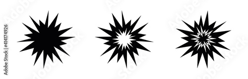 Explosion gun shot icon. Editable line vector. Zigzag element flash shock wave. Flat style trendy explosion icon. Template for application, user interface and logo, vector illustration.