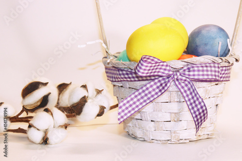 easter still life with eggs photo