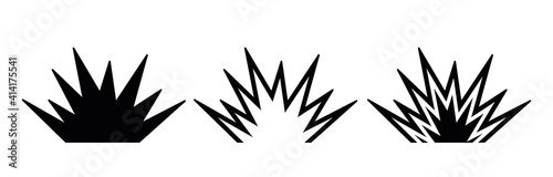 Explosion gun shot icon. Editable line vector. Zigzag element flash shock wave. Flat style trendy explosion icon. Template for application, user interface and logo, vector illustration.