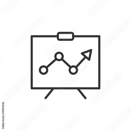 Business growing chart presentation icon. Vector design.