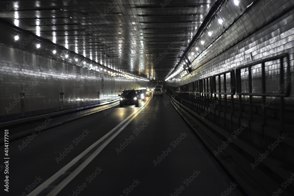 new york steet traffic tunnel