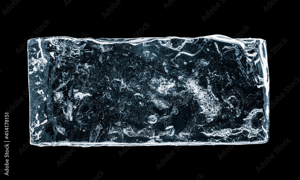 Textured, rectangular ice block, isolated on black background. Clipping path included. Textured, rectangular ice block, isolated on black background. Clipping path included.