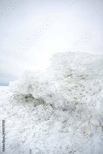 Frozen wave on lake erie ohio photo