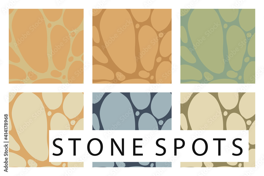 Modern stone spot round shape simple pastel pattern collection for nature design.
