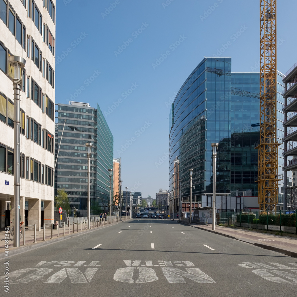 View on Rue de la Loi or Wetstraat in Brussels View on Rue de la Loi or Wetstraat in Brussels