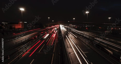 traffic on highway at night in Glasgow