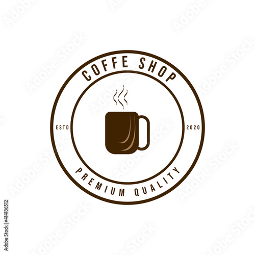 Coffee Shop Logos, Badges and Labels Design Elements set. Cup, beans, cafe vintage style objects retro vector illustration.