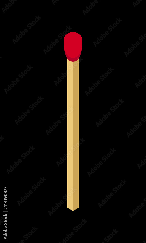 Unused match stick vector icon isolated on black background. Unused match stick vector icon isolated on black background.