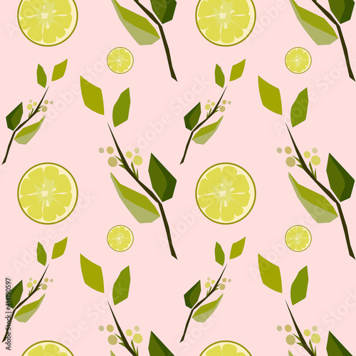 seamless bright background citrus print