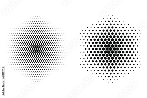 hexagon halftone gradient vector illustration isolated on white