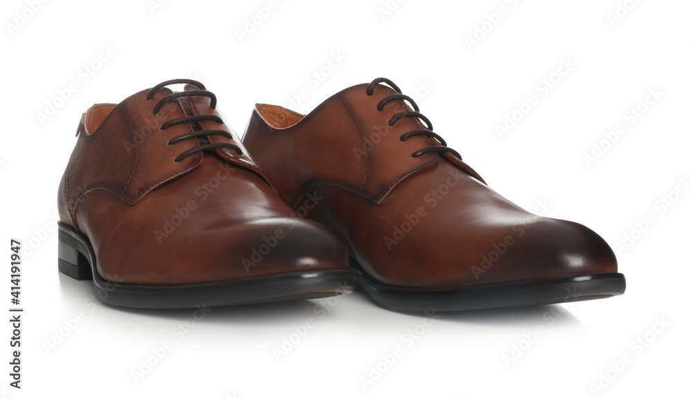 Classic wedding shoes for groom on white background Classic wedding shoes for groom on white background
