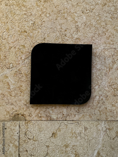 Empty black sign on the old...