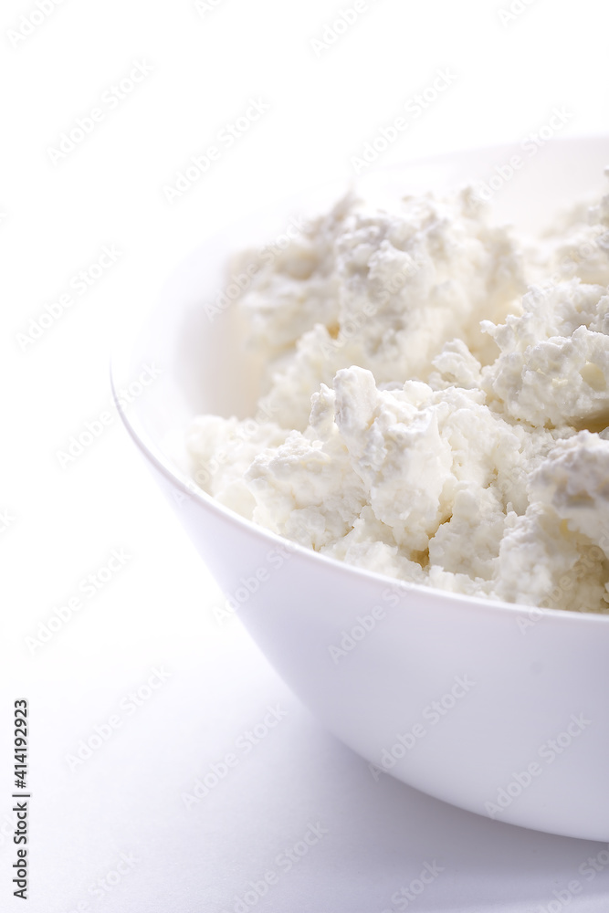 cottage cheese on a white plate
