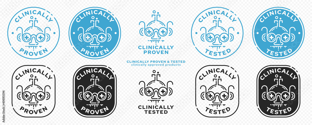 Concept - Clinically proven - Clinically tested. The flask-scientist with glasses with medical crosses is a symbol of clinical research. Vector
Concept - Clinically proven - Clinically tested. The flask-scientist with glasses with medical crosses is a symbol of clinical research. Vector