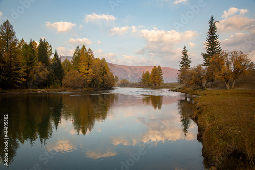 Autumn morning by the Dzhazator river in Altai