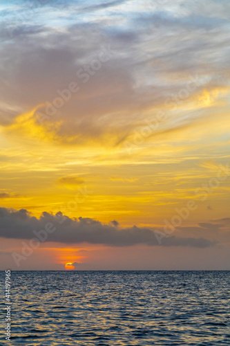 Caribbean  Grenada  Mayreau Island. Caribbean sunset.