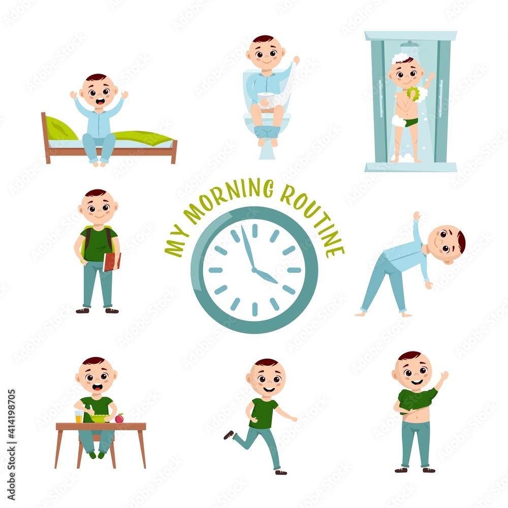 Boy morning routine Boy morning routine