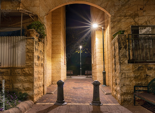 night streets of the city, falling lights