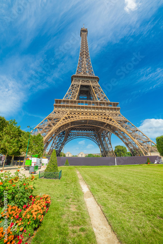 Cloudy sky over world famous landmark Eiffel tower © Gabriele Maltinti